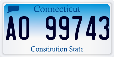 CT license plate AO99743