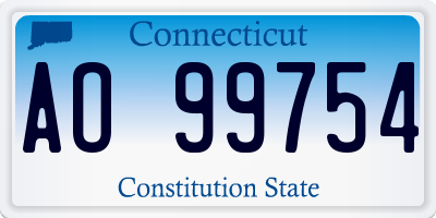 CT license plate AO99754