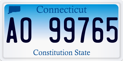 CT license plate AO99765