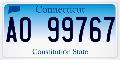 CT license plate AO99767