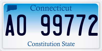 CT license plate AO99772