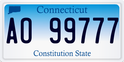 CT license plate AO99777