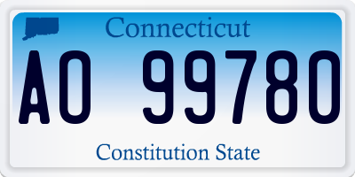 CT license plate AO99780