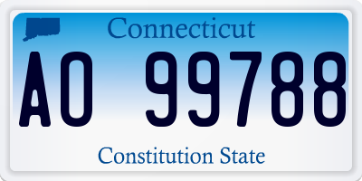 CT license plate AO99788