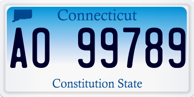 CT license plate AO99789