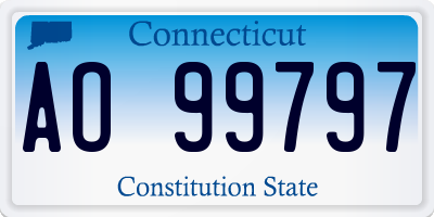 CT license plate AO99797