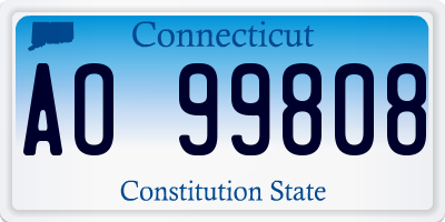 CT license plate AO99808