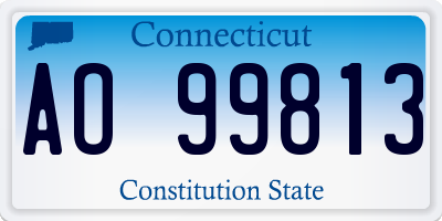 CT license plate AO99813