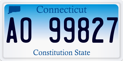 CT license plate AO99827