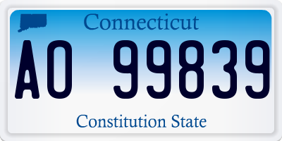 CT license plate AO99839