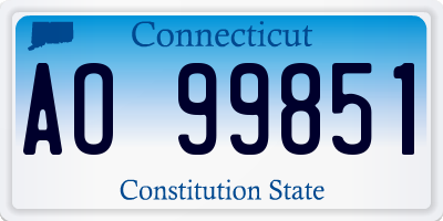 CT license plate AO99851