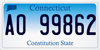 CT license plate AO99862