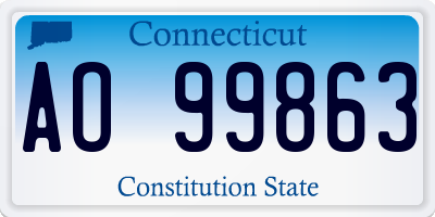 CT license plate AO99863