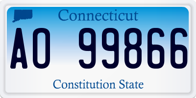 CT license plate AO99866