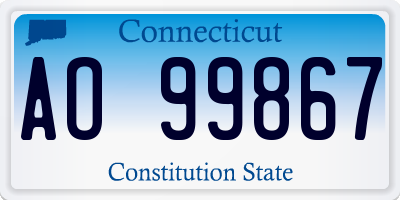 CT license plate AO99867