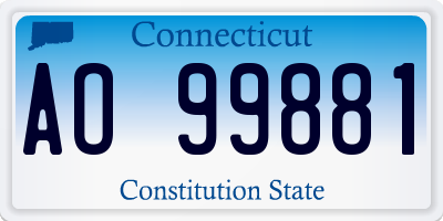 CT license plate AO99881