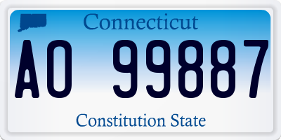 CT license plate AO99887