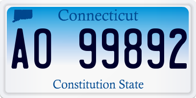 CT license plate AO99892