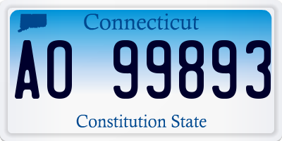 CT license plate AO99893