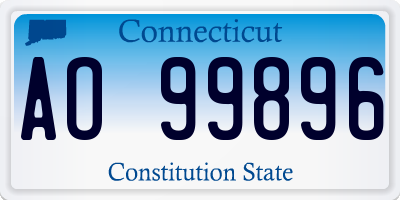 CT license plate AO99896