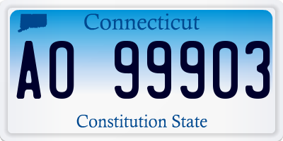 CT license plate AO99903