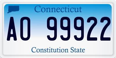 CT license plate AO99922