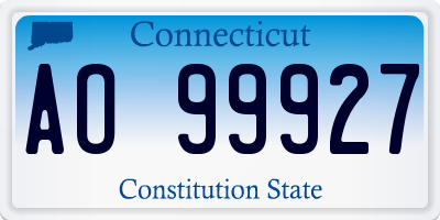 CT license plate AO99927