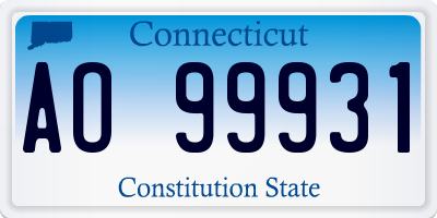 CT license plate AO99931