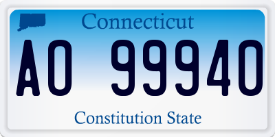 CT license plate AO99940