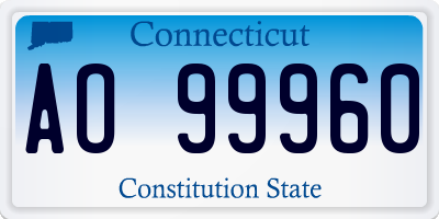 CT license plate AO99960