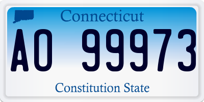 CT license plate AO99973
