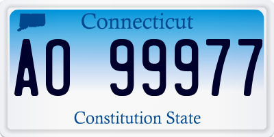 CT license plate AO99977