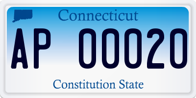 CT license plate AP00020