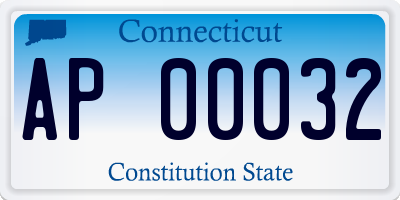 CT license plate AP00032
