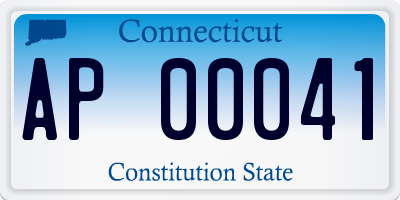 CT license plate AP00041