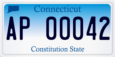 CT license plate AP00042