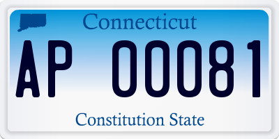 CT license plate AP00081