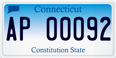 CT license plate AP00092