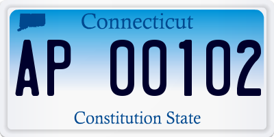 CT license plate AP00102