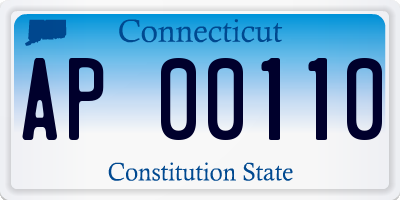 CT license plate AP00110