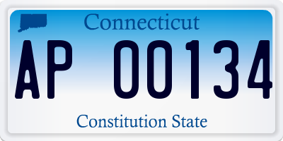 CT license plate AP00134