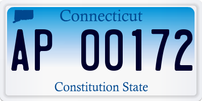 CT license plate AP00172