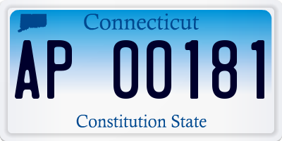 CT license plate AP00181