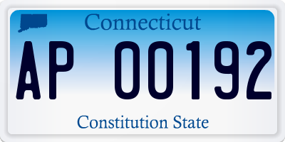 CT license plate AP00192