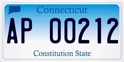 CT license plate AP00212