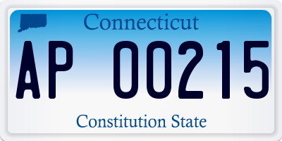 CT license plate AP00215