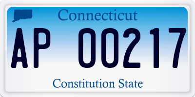 CT license plate AP00217