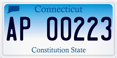 CT license plate AP00223