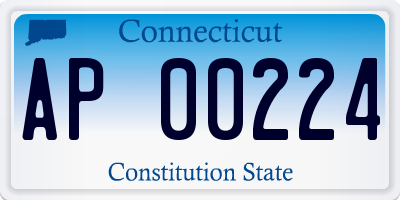 CT license plate AP00224