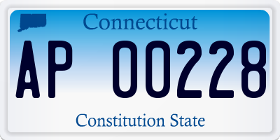CT license plate AP00228